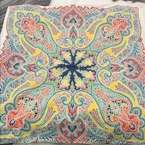 Pottery Barn Multicolor Paisley Duvet Cover and Two Euro Shams